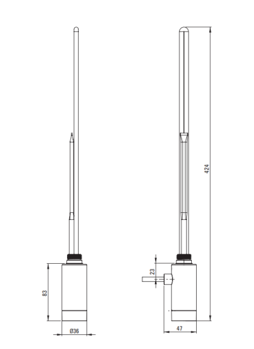 Grzałka DEANTE SILIA 400W stalowy mat AGI F401.png