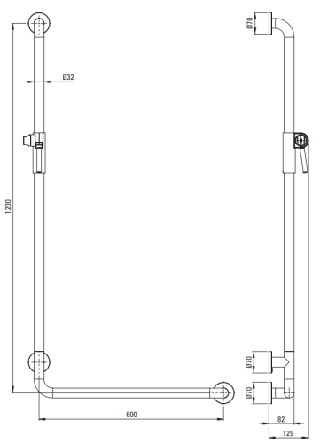 Uchwyt ścienny DEANTE LEHNEN FUNKTION 60x120cm stal NIL 0L2D .png
