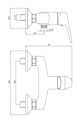 Bateria prysznicowa DEANTE BORO chrom BMO 040M (.png