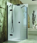 Drzwi prysznicowe HUPPE SOLVAPRO czarne chrom lewe 7T030255F322