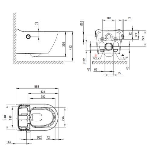 SILIA - Miska WC smart z deską automatyczną - pro - biały - CSID6ZPW.png