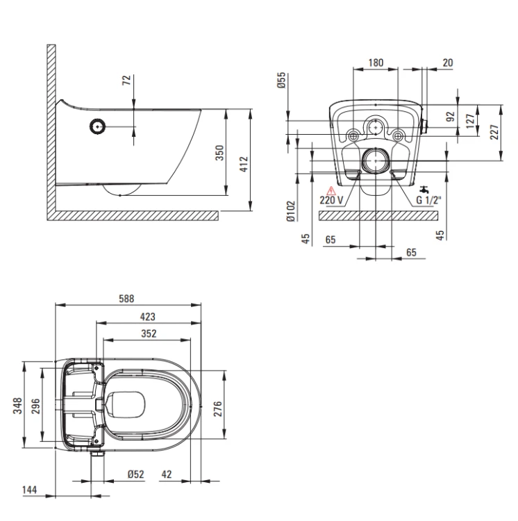 SILIA - Miska WC smart z deską automatyczną - pro - biały - CSID6ZPW.png
