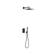 Zestaw prysznicowy TRES THERM-BOX z deszczownicą czarny mat 21135004NM
