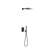 Zestaw prysznicowy TRES THERM-BOX z deszczownicą czarny mat 00635004NM