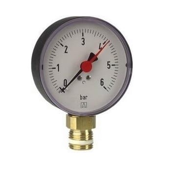 Manometr 0-6 bar AFRISO 1/2 RF 80 D201 pionowy 85164201