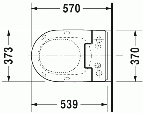 Miska wisząca WC DURAVIT Me by Starck 57cm, do Sensowash, biała 2528590000