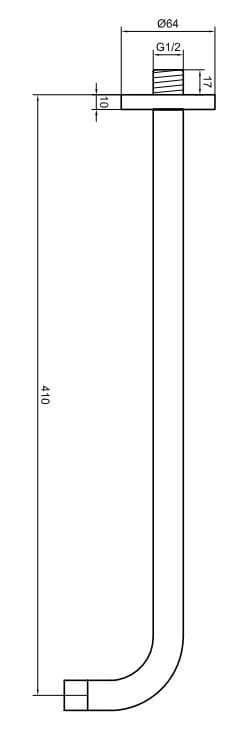 Ramię do deszczownicy KOHLMAN 40cm, ścienne, okrągłe, chrom RAMIĘ ŚCIENNE WN