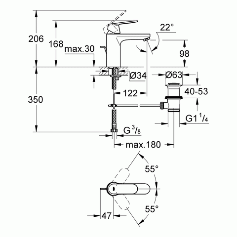 Bateria umywalkowa GROHE EUROSMART COSMOPOLITAN chrom 23325000