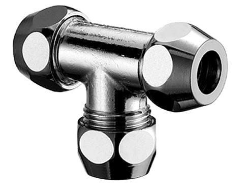 Trójnik SCHELL zaciskowy 1/2 x 1/2 x 1/2 3 x zacisk chrom 064560699