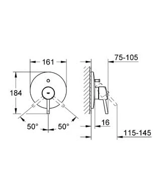 Bateria wannowa GROHE CONCETTO el. zewnętrzny, chrom 19346001