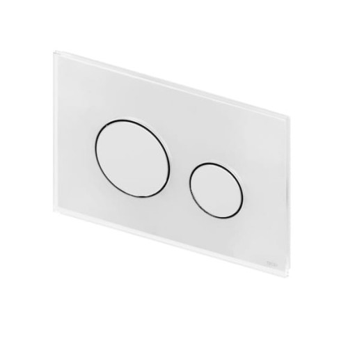 Przycisk spłukujący TECE LOOP 3/6L, szkło białe, przyciski białe 9.240.650