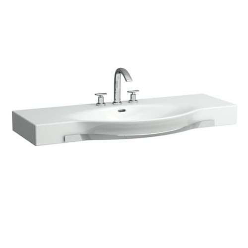 Umywalka LAUFEN PALACE 120x51, z relingiem na ręcznik, z 3 otworami, biała H8127040001081