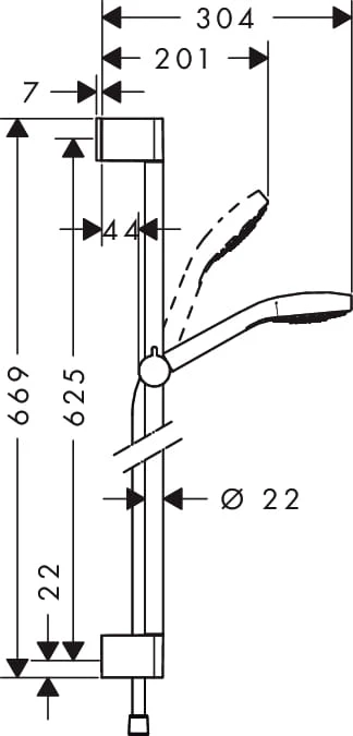 Zestaw natryskowy HANSGROHE CROMA SELECT S VARIO 0,65m, biały/chrom 26562400