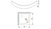 Obudowa brodzika SANPLAST OBL 90x90x20cm, aluminium, biała 625404043001000