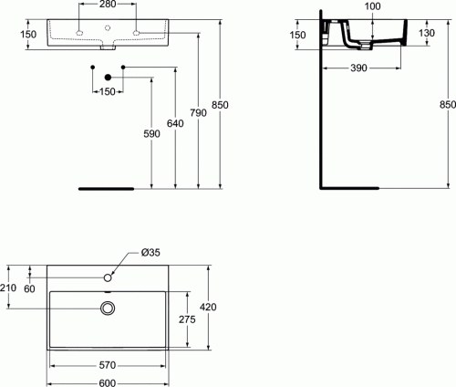 Umywalka IDEAL STANDARD STRADA 60x42cm, biała K077801