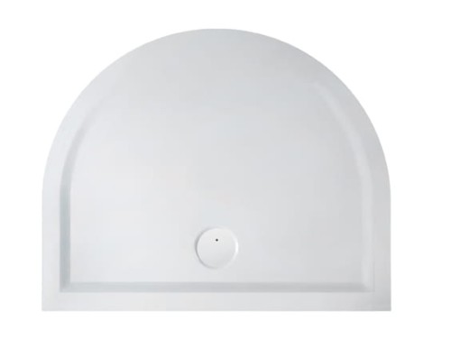 Brodzik półokrągły SANPLAST SPACE MINERAL 110x90x1,5cm, mineralny, przyścienny, biały 645290045001000