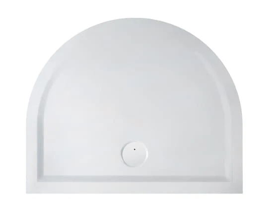 Brodzik półokrągły SANPLAST SPACE MINERAL 110x90x1,5cm, mineralny, przyścienny, biały 645290045001000
