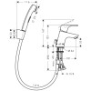 Bateria umywalkowa HANSGROHE FOCUS Bidette, chrom 31926000
