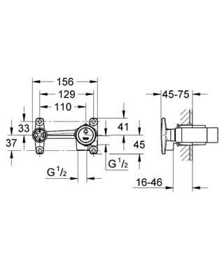 Element podtynkowy GROHE do baterii 2 otworowych 32635000