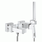 Bateria wannowa GROHE EUROCUBE z zestawem prysznicowym chrom 23141000