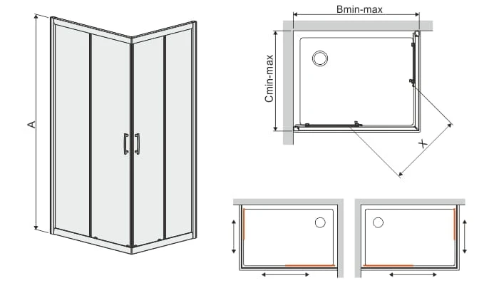 Kabina prysznicowa prostokątna SANPLAST TX5 B KN/TX5b 90x100cm, szkło W0 GlassProtekt, srebrny matowy 600271184039401