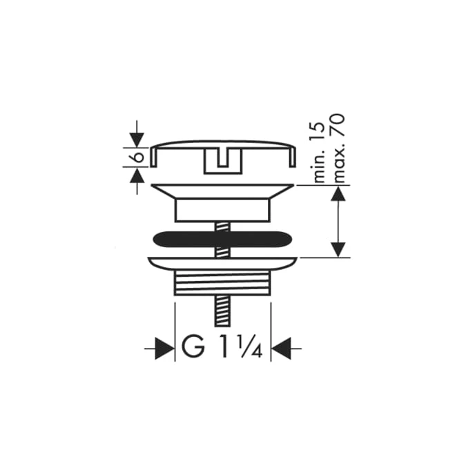 Umywalkowy zawór odpływowy HANSGROHE 1 1/4", chrom  50001000