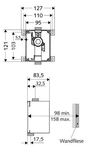 Zawór SCHELL COMPACT II pisuarowy, podtynkowy 011930099