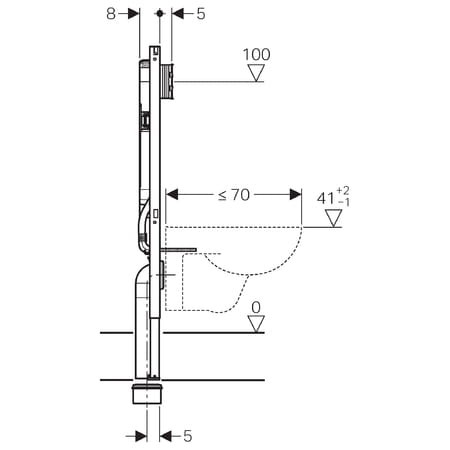 Stelaż podtynkowy do WC GEBERIT DUOFIX SIGMA H=114cm, głębokość 8cm, slim 111.796.00.1
