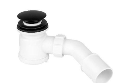 Syfon brodzikowy McALPINE fi 50mm, click-clack, czarny  HC26CLMB