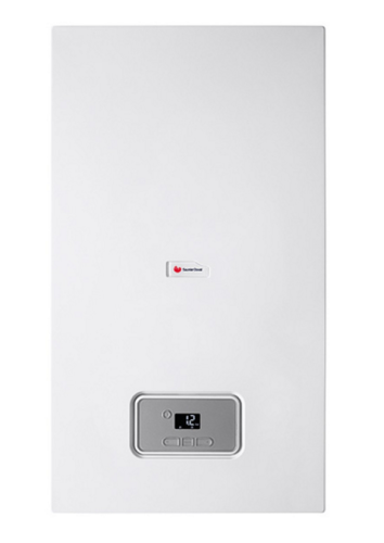 Zestaw: Kocioł gazowy SAUNIER DUVAL THELIA CONDENS AS 25 jednofunkcyjny, kondensacyjny z zasobnikiem FE150/6 BM, sensor automatyczny pogodowy EXACONTROL E7C 10019422