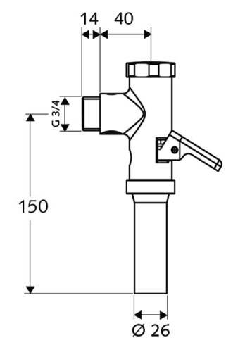 Spłuczka SCHELL wc SCHELLOMAT natynkowa 3/4 chrom z dźwignią 022380699