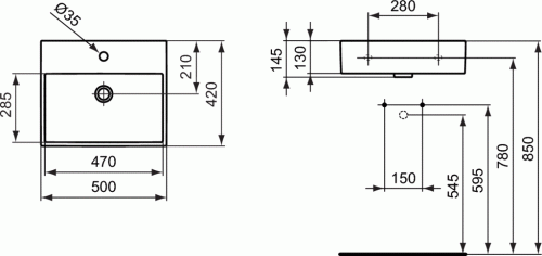 Umywalka IDEAL STANDARD STRADA 50x42cm, biała K077701