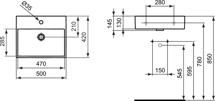 Umywalka IDEAL STANDARD STRADA 50x42cm, biała K077701