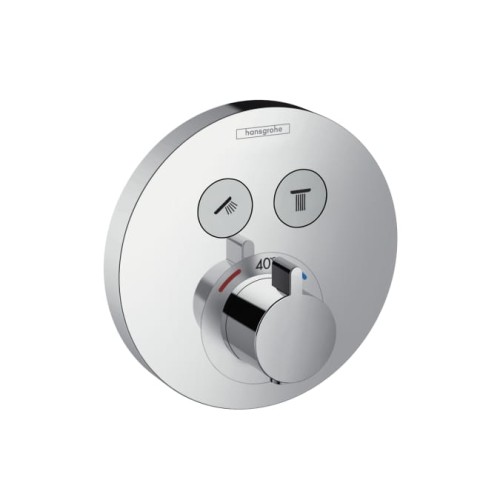 Bateria natryskowa HANSGROHE SHOWERSELECT S dla 2 odbiorników, z termostatem, el.zew., chrom 15743000