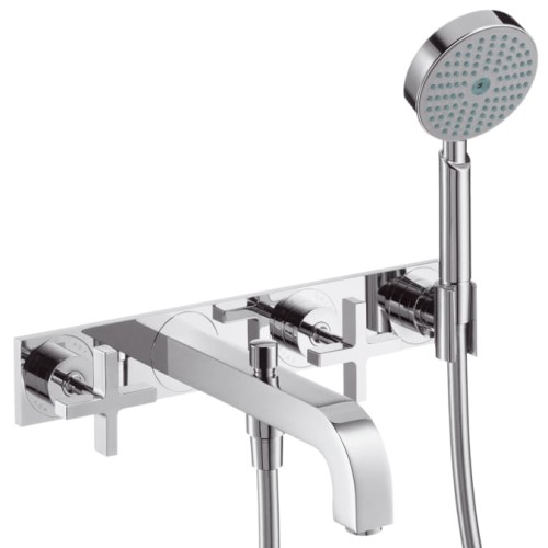 Bateria wannowa AXOR CITTERIO 3 otw. ścienna, element zewnętrzny, chrom 39441000