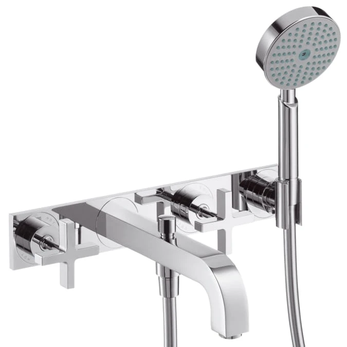 Bateria wannowa AXOR CITTERIO 3 otw. ścienna, element zewnętrzny, chrom 39441000