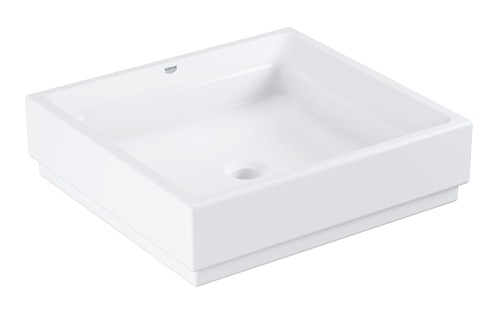 Umywalka nablatowa GROHE CUBE CERAMIC 50x47cm. Bez Otworu, Biały Pure Guard - 3948100H