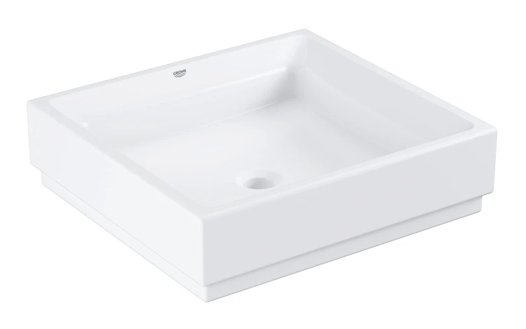 Umywalka nablatowa GROHE CUBE CERAMIC 50x47cm. Bez Otworu, Biały Pure Guard - 3948100H
