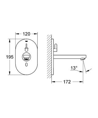 Bateria umywalkowa GROHE EUROSMART COSMOPOLITAN E, ścienna, elektroniczna, 230V, chrom 36315000