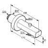 Wylewka wannowa KLUDI ZENTA DN20 z przełącznikiem, L=170 mm, chrom 1350105
