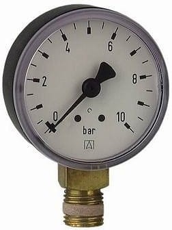 Manometr 0-10 bar AFRISO 1/2 RF 100 D201  pionowy 85215201