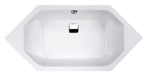 Wanna sześciokątna SANPLAST SPACELINE W6k/SPACE 190x90cm, ze stelażem przestrzennym, biała 610100156001000
