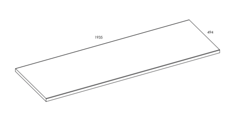 Blat pełny ELITA LOFTY  190x49,4x2,8cm, biały 167038