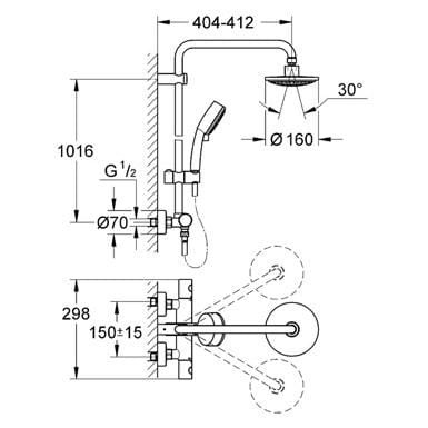 System natryskowy GROHE NEW TEMPESTA COSMOPOLITAN chrom 27922000
