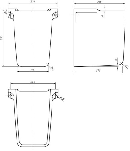 Półpostument KOŁO NOVA PRO do umywalek 50,55,60cm, biały M37100000