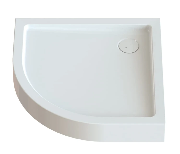 Brodzik półokrągły SANPLAST FREE LINE  80x80x5cm, zabudowany, ze stelażem i syfonem, biały 615040172001000