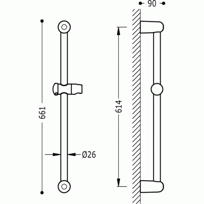 Drążek natryskowy ECO TRES 0,6m chrom 143835