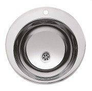 Umywalka wpuszczana SANELA  , z odpływem i syfonem NIERDZEWNA SLUN 28A