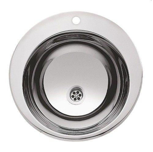 Umywalka wpuszczana SANELA  , z odpływem i syfonem NIERDZEWNA SLUN 28A