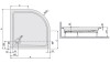 Brodzik półokrągły SANPLAST FREE LINE 100x100x9cm, biały 615040024101000